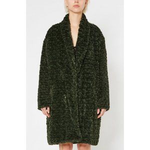 Isabel Marant Etoile Green Faux Fur "Adams" Coat